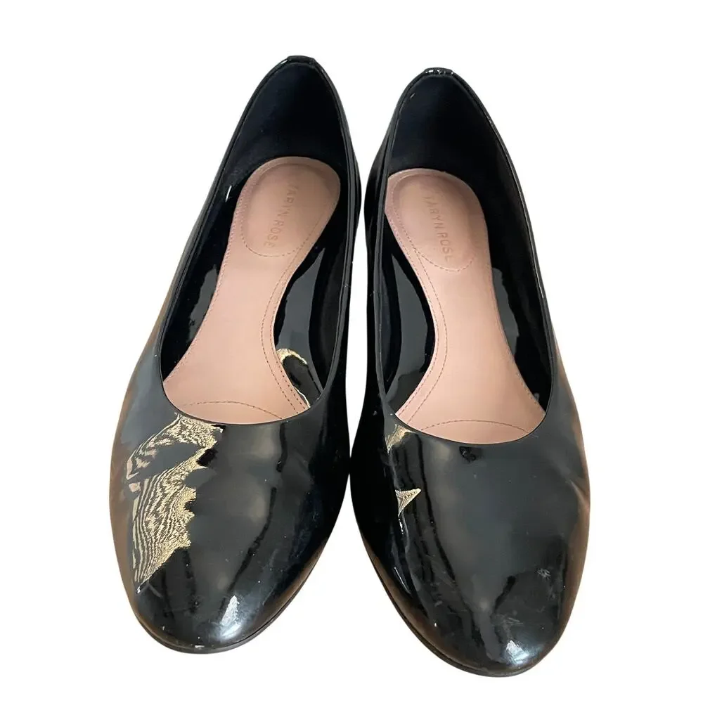 Taryn Rose Black Patent Low Wedge Pumps Comfort Heels Women’s size 11